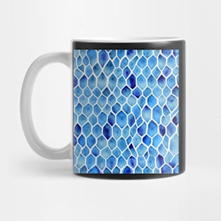 Blue tile watercolor pattern Mug